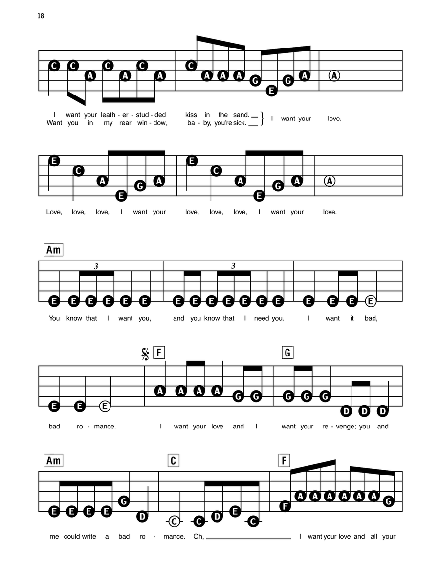 Bad Romance Electronic Keyboard scores gallery preview page 3