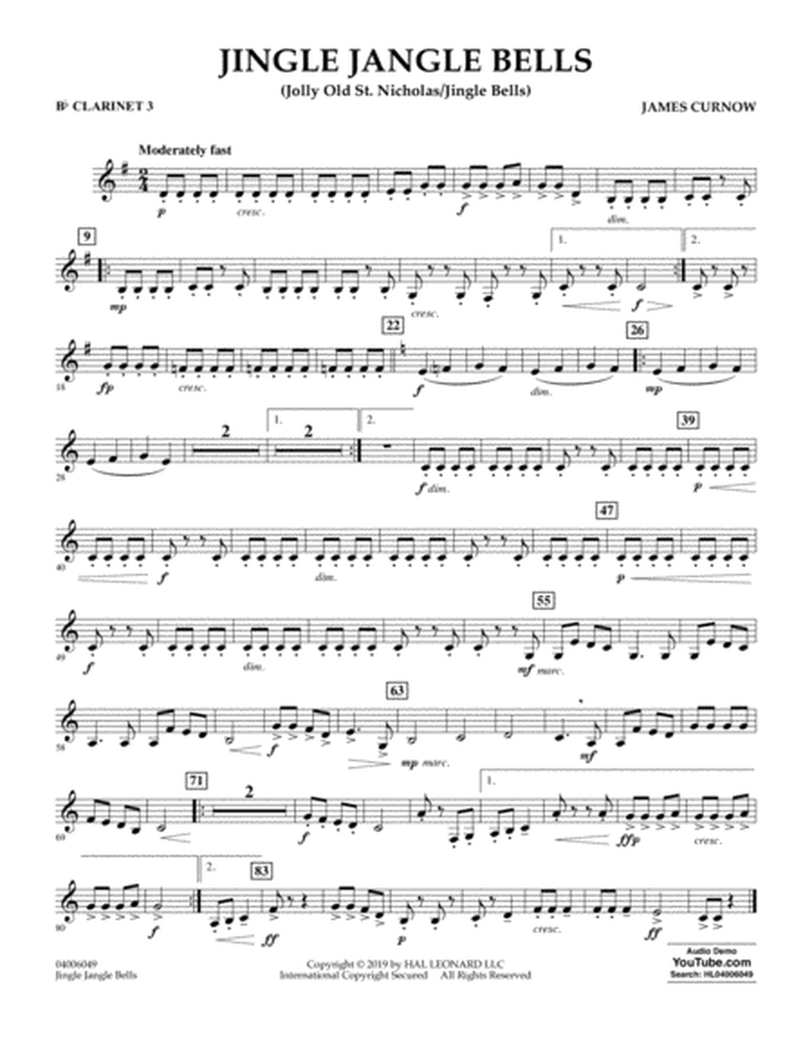 Jingle Jangle Bells (Jolly Old St. Nicholas/Jingle Bells) - Bb Clarinet 3