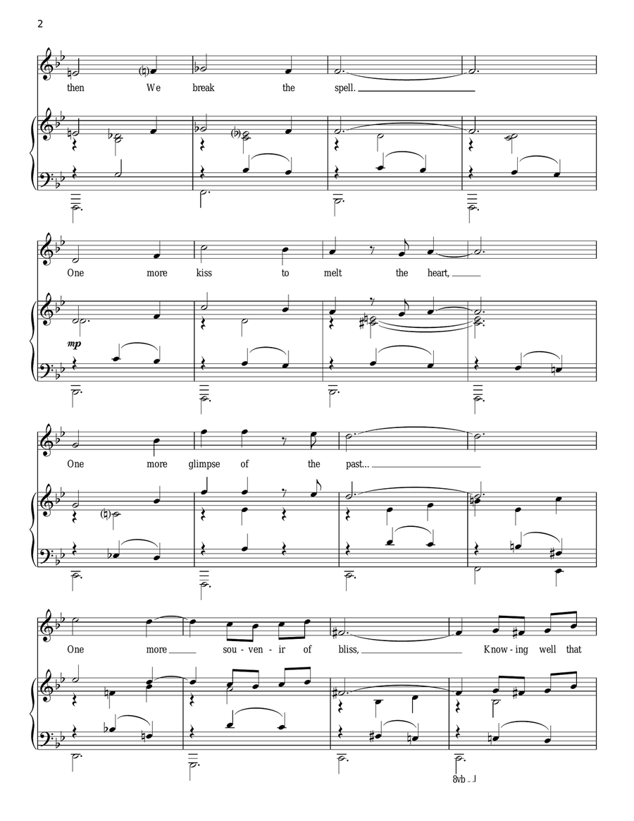 One More Kiss Piano, Vocal scores gallery preview page 2