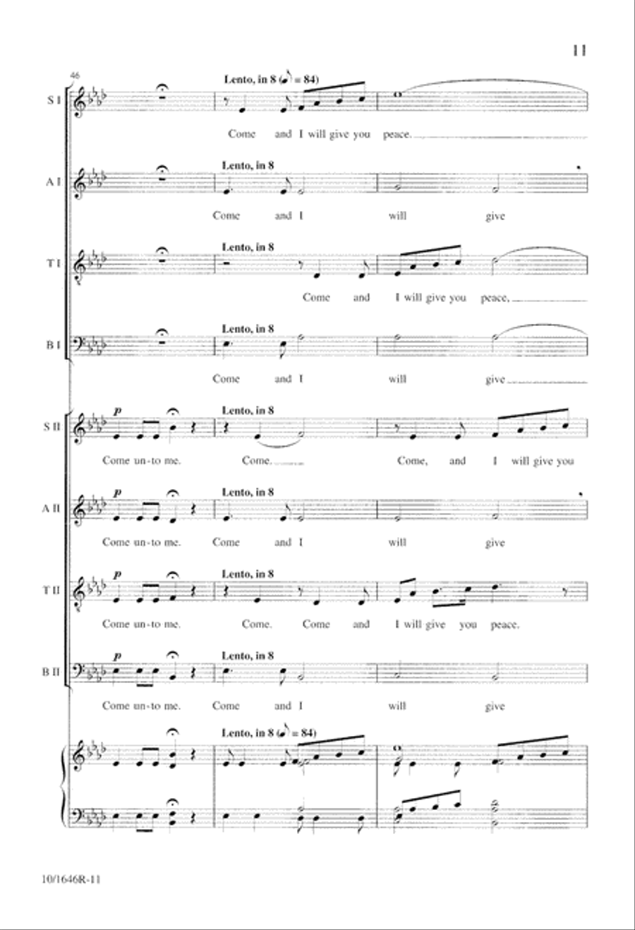 Come Unto Me All Ye That Labour 4-Part scores gallery preview page 11