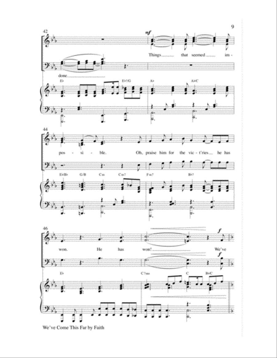 We've Come This Far By Faith Choir scores gallery preview page 9