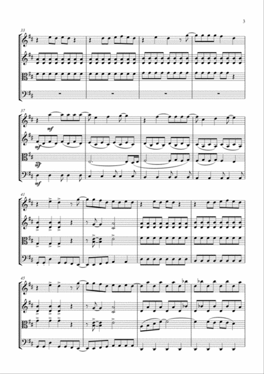 Mamma Mia Mamma Mia String Quartet scores gallery preview page 3