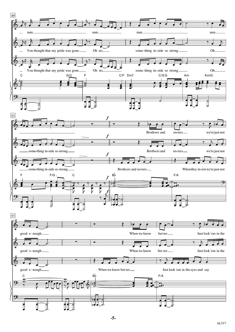 (something Inside) So Strong Women's Choir scores gallery preview page 5