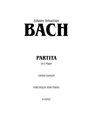 Book cover for Bach: Partita III, in E Major (with added Piano parts by Ida Elkan)