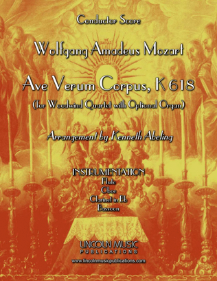 Book cover for Mozart - Ave Verum Corpus (for Woodwind Quartet and Optional Organ)