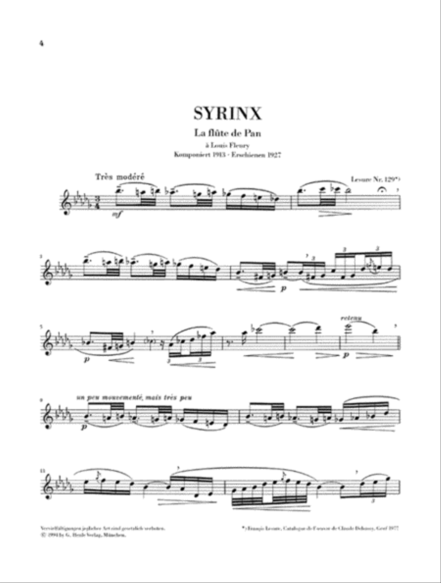 Syrinx for Flute Solo
