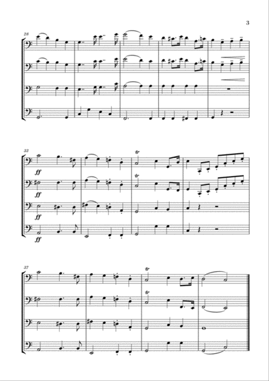 Wedding March for Bassoon Quartet - Mendelssohn Wedding March for Bassoon Quartet - Mendelssohn Woodwind Quartet scores gallery preview page 3