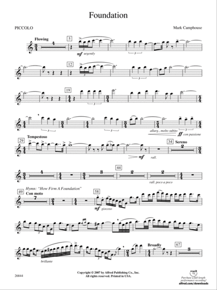 Foundation: Piccolo Concert Band scores gallery preview page 1