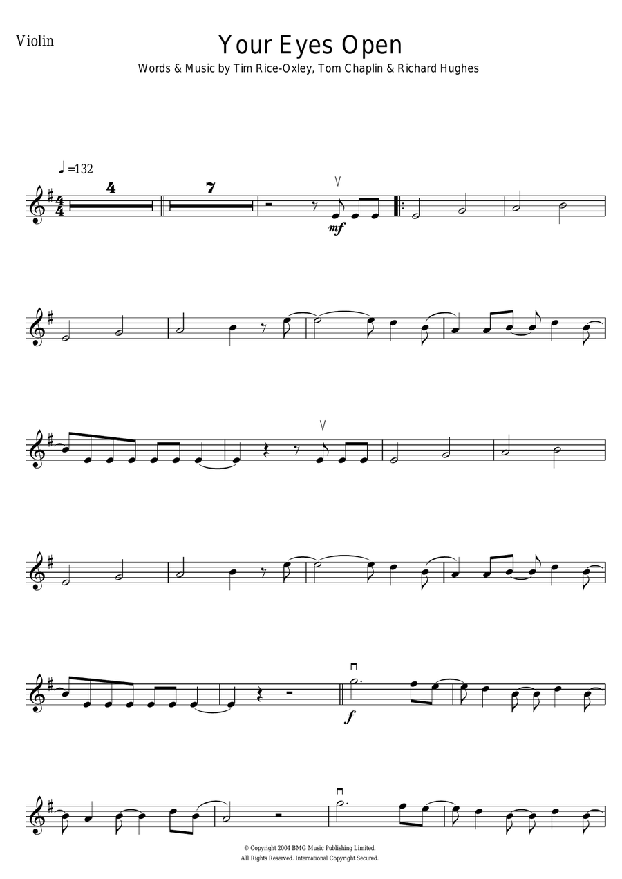 Your Eyes Open Violin Solo scores gallery preview page 1