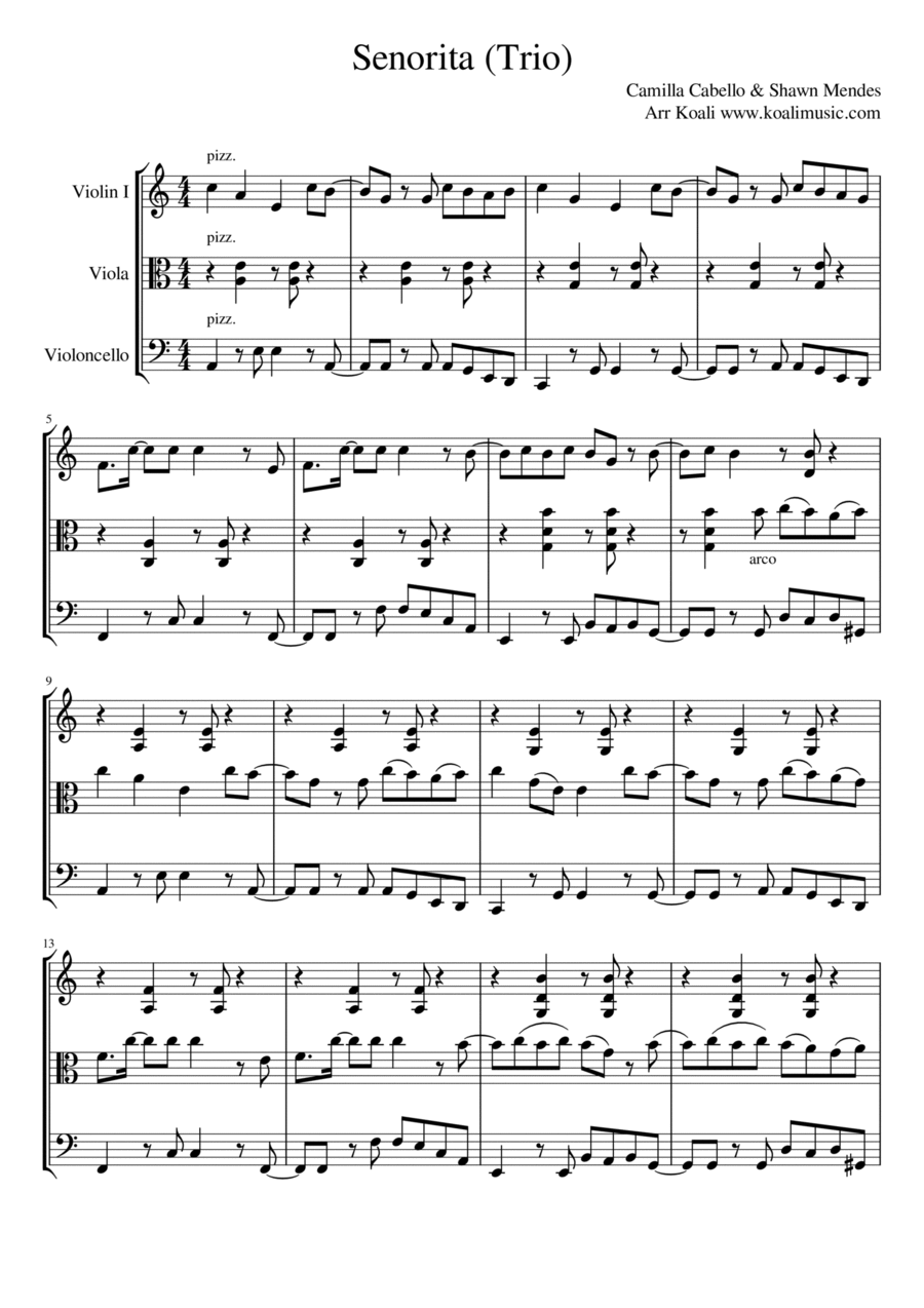 Señorita String Trio scores gallery preview page 1
