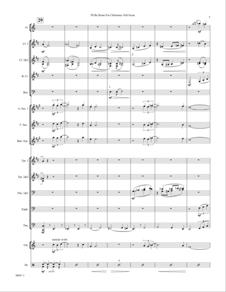 I'll Be Home For Christmas Concert Band scores gallery preview page 5