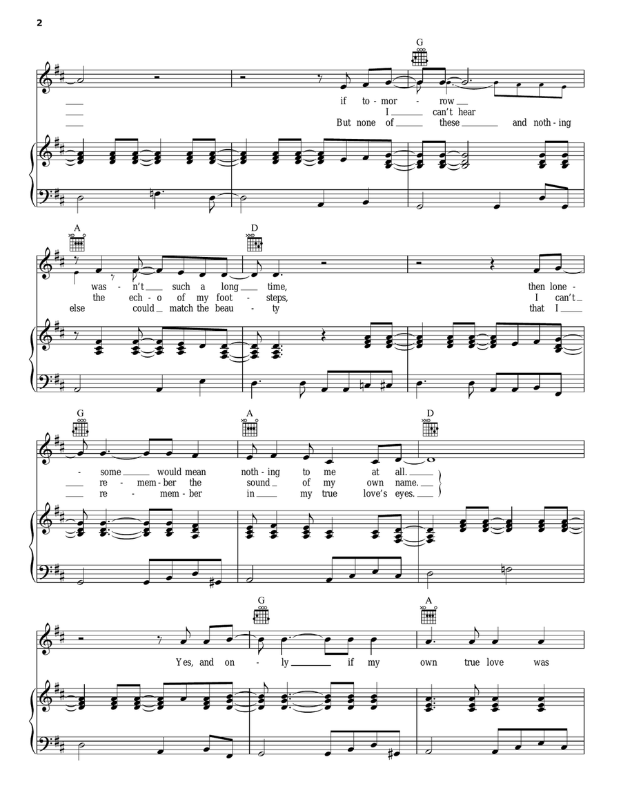 Tomorrow Is A Long Time Piano, Vocal, Guitar scores gallery preview page 2