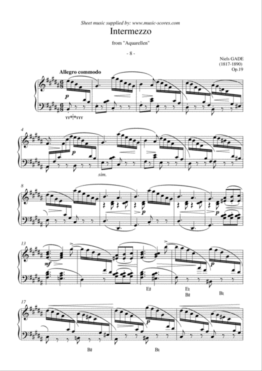Intermezzo from Aquerellen - Harp Harp scores gallery preview page 1