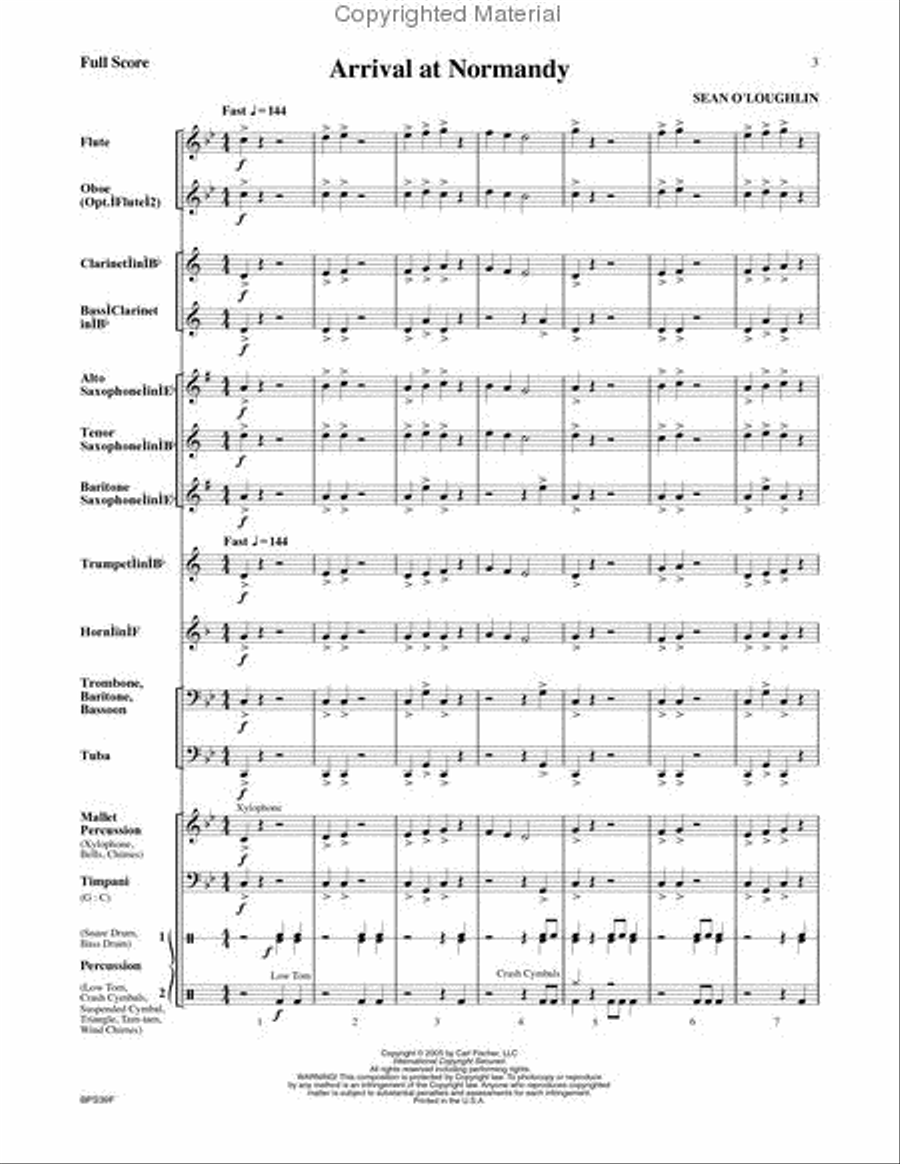 Arrival at Normandy Concert Band scores gallery preview page 2