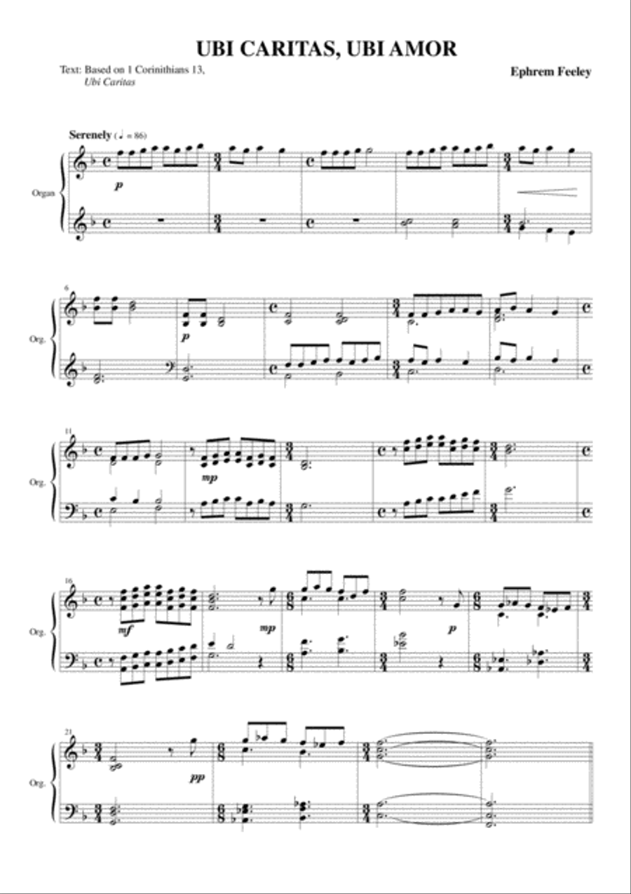 Ubi Caritas, Ubi Amor 4-Part scores gallery preview page 2
