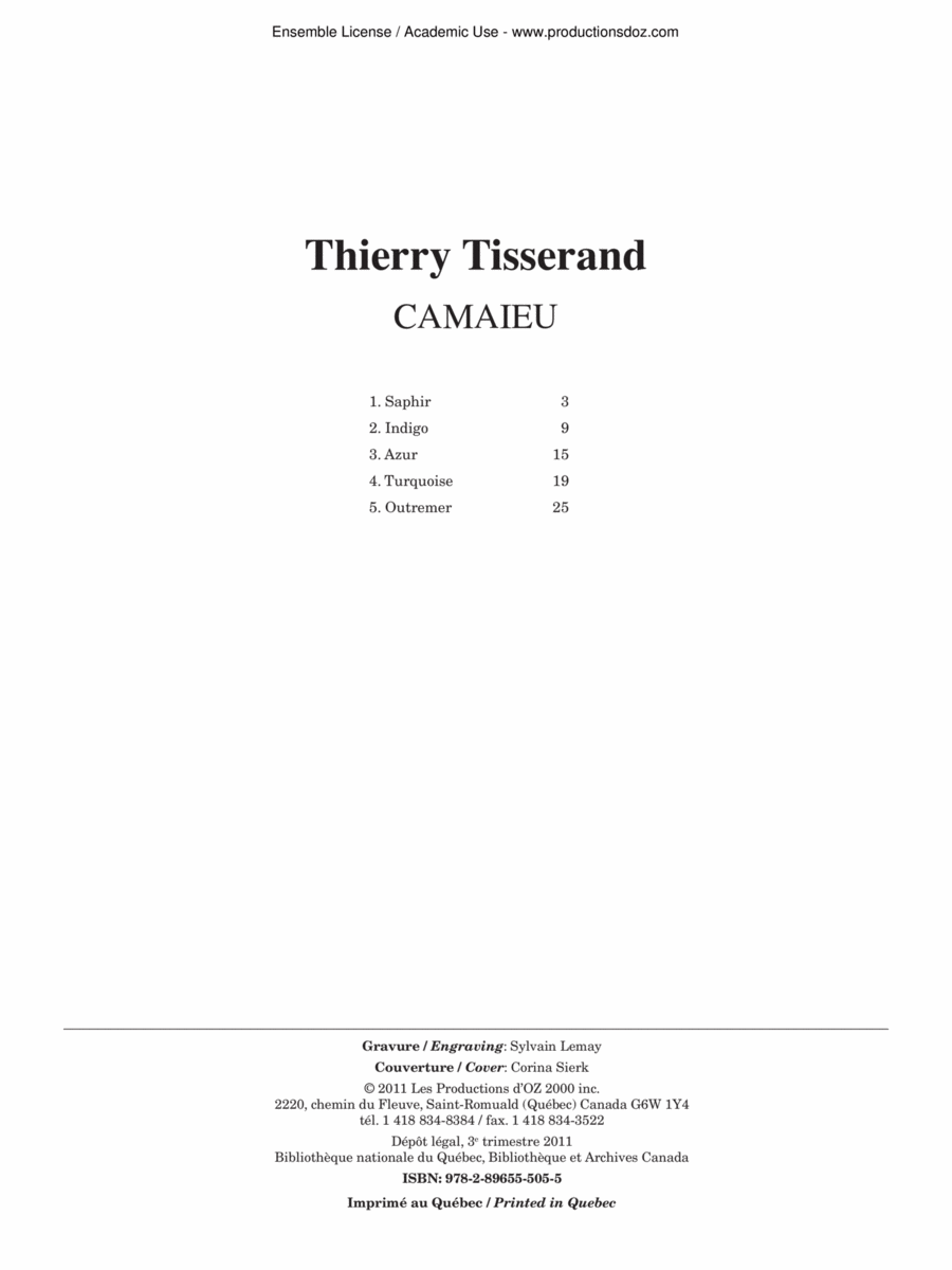 Camaieu Guitar Ensemble scores gallery preview page 1