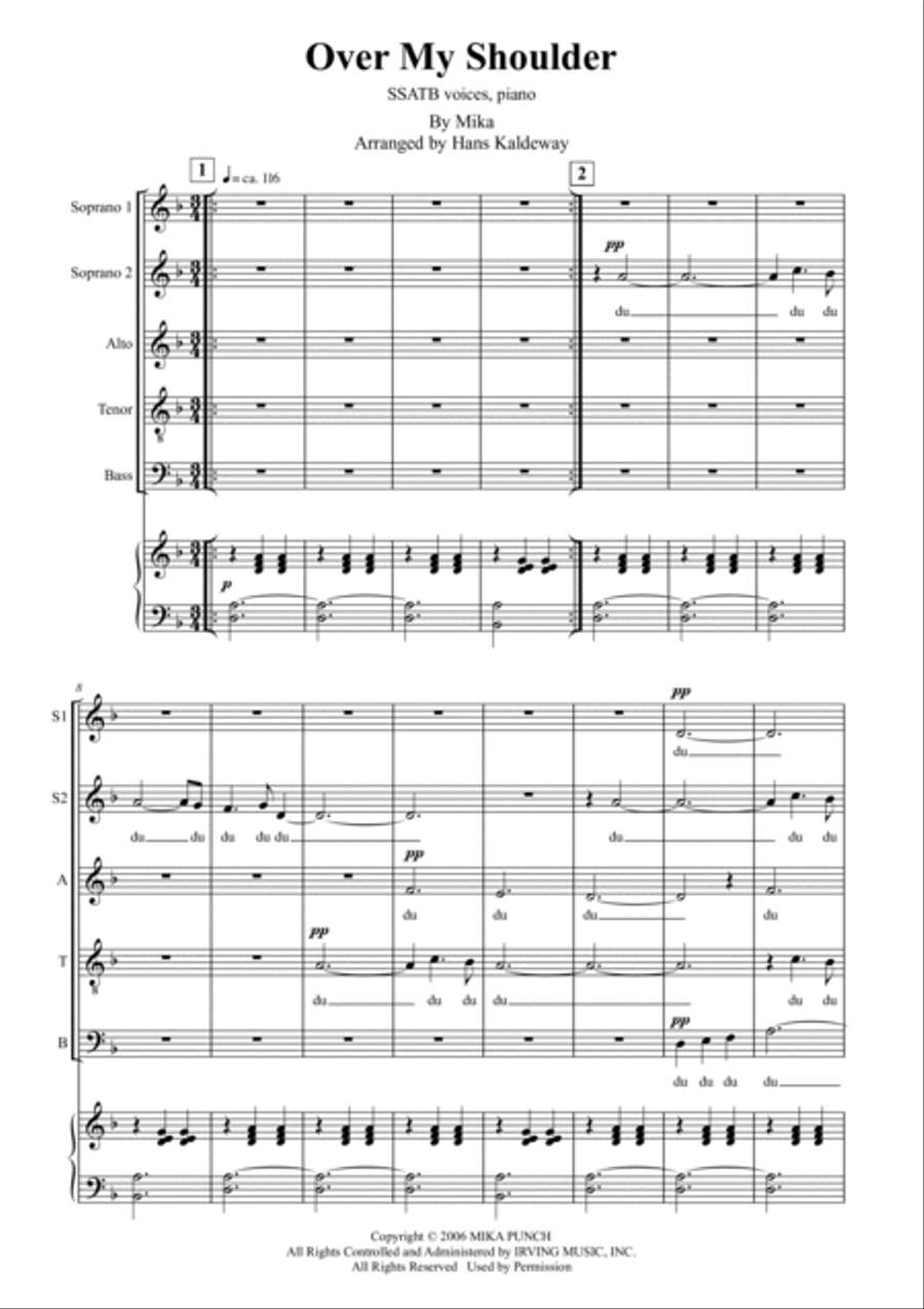Over My Shoulder 4-Part scores gallery preview page 2