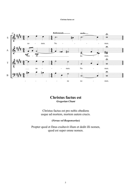 Christus factus est - Choir SATB a cappella image number null