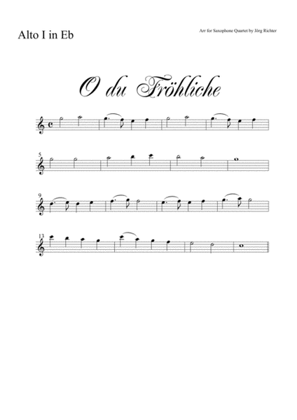 O, how joyful (O du Fröhliche) for Saxophone Quartet image number null