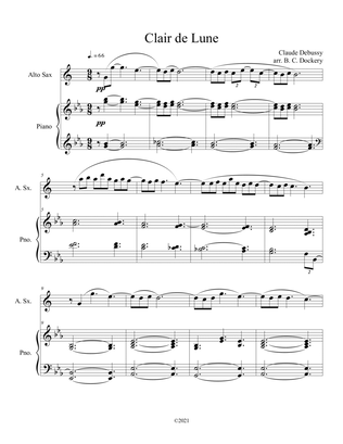 Book cover for Clair de Lune (Alto Sax Solo) with piano accompaniment