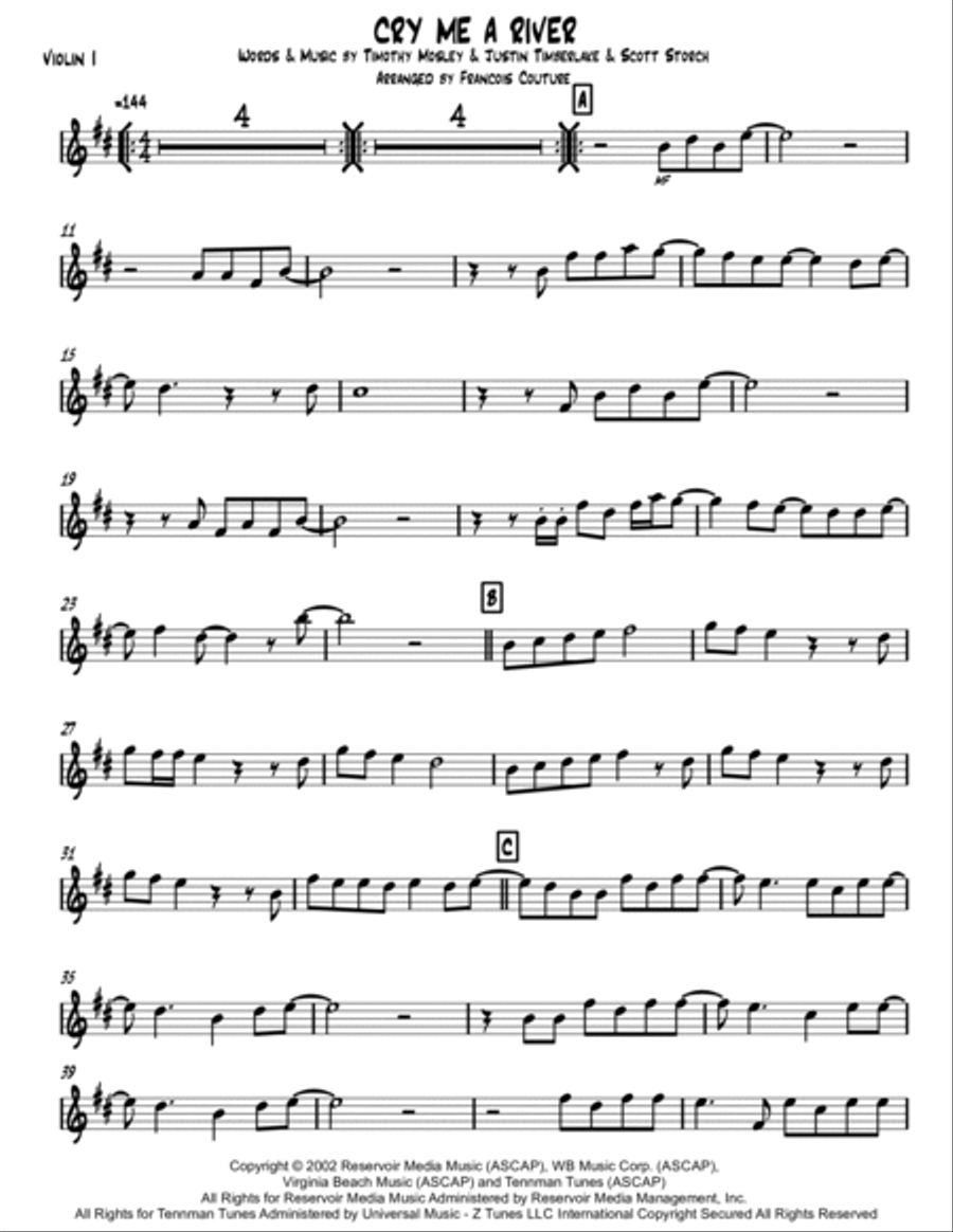 Cry Me A River String Orchestra scores gallery preview page 6