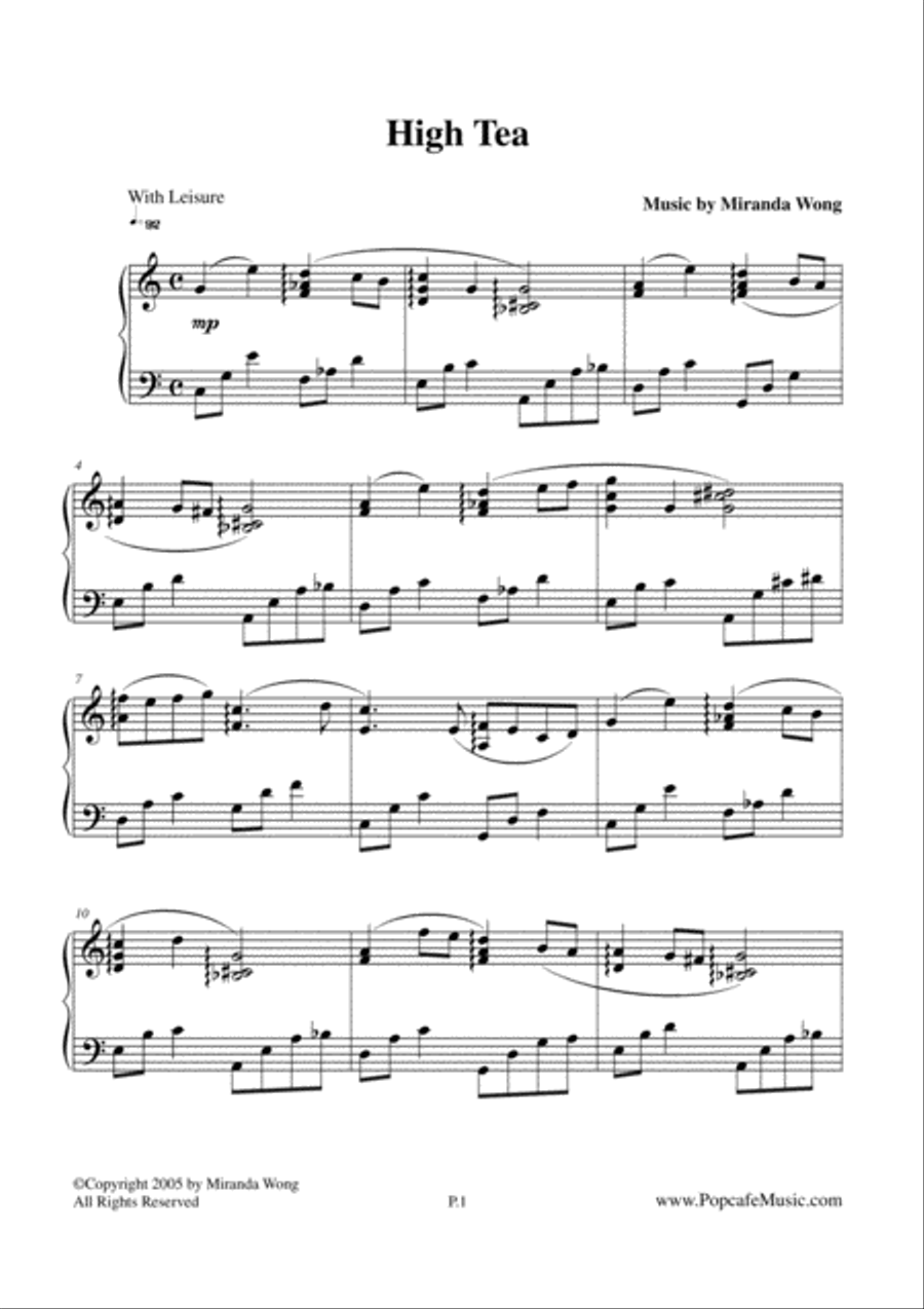 High Tea - Popular Jazz Piano No.3 Easy Piano scores gallery preview page 2