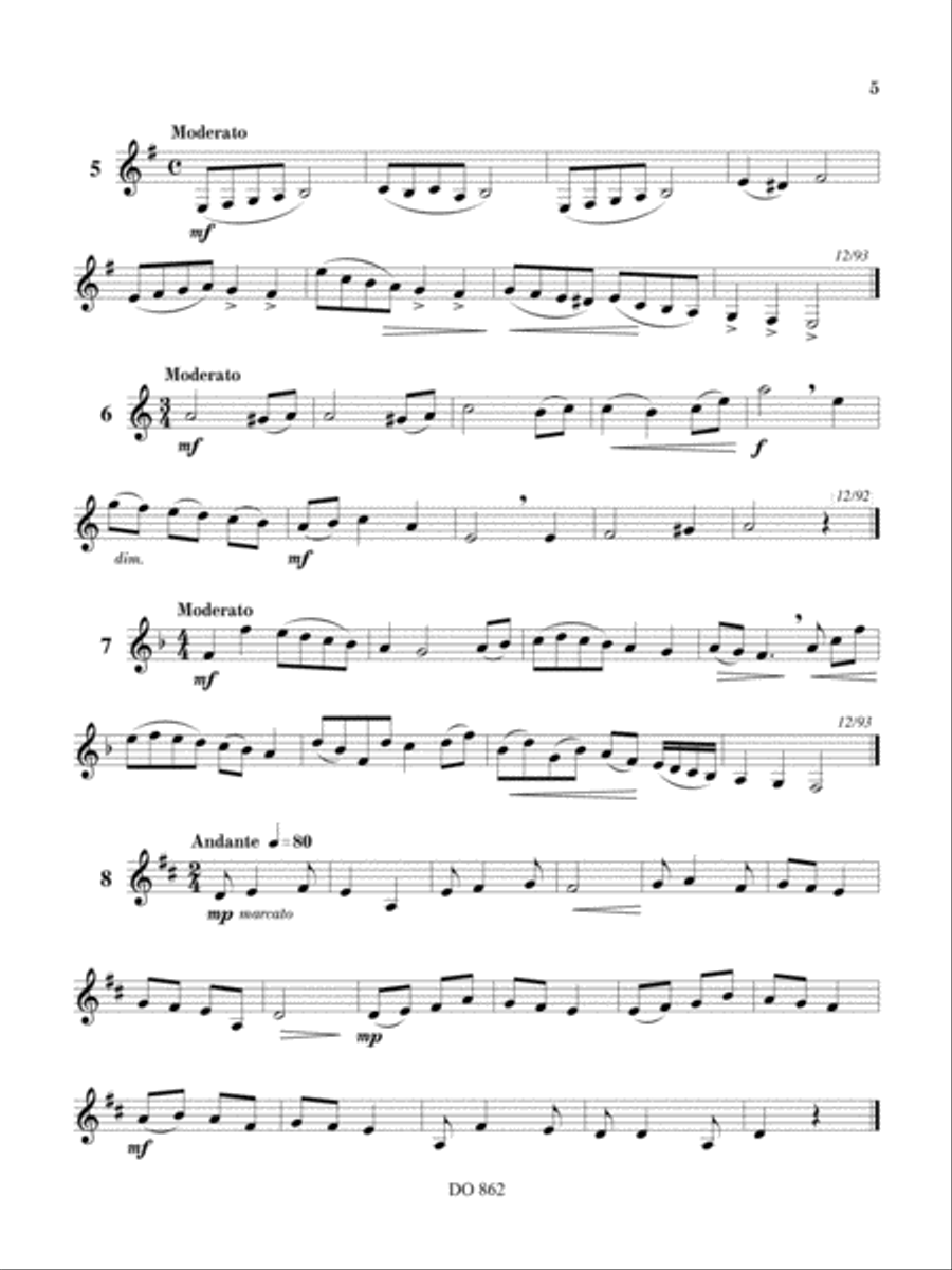 Exercices de lecture à vue et de transposition Clarinet scores gallery preview page 5