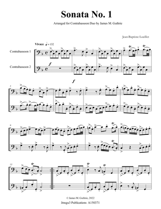 Book cover for Loeillet: Six Sonatas Op. 5 No. 2 Complete for Contrabassoon Duo