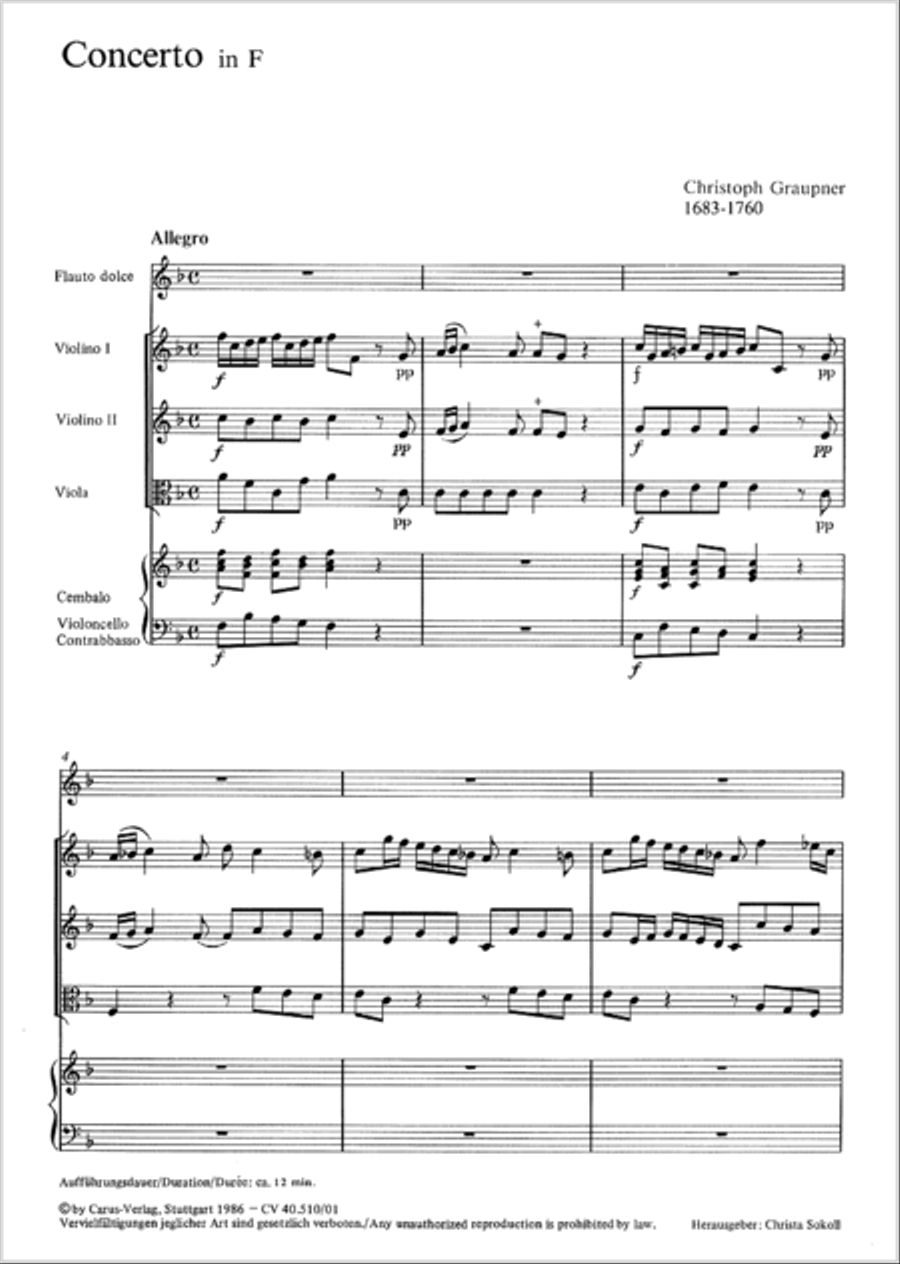 Concerto in F major Concerto in F major Recorder scores gallery preview page 2