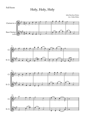 Holy, Holy, Holy (Traditional Christian Song) for Clarinet in A & Bass Clarinet in Bb Duo