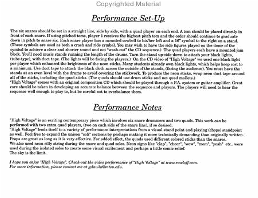 High Voltage Percussion Ensemble scores gallery preview page 2