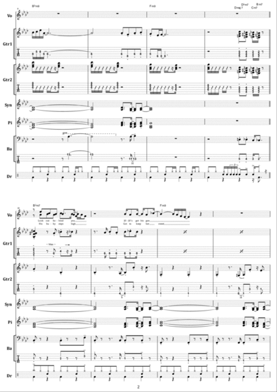 Jojo Jojo Piano, Vocal, Guitar scores gallery preview page 2