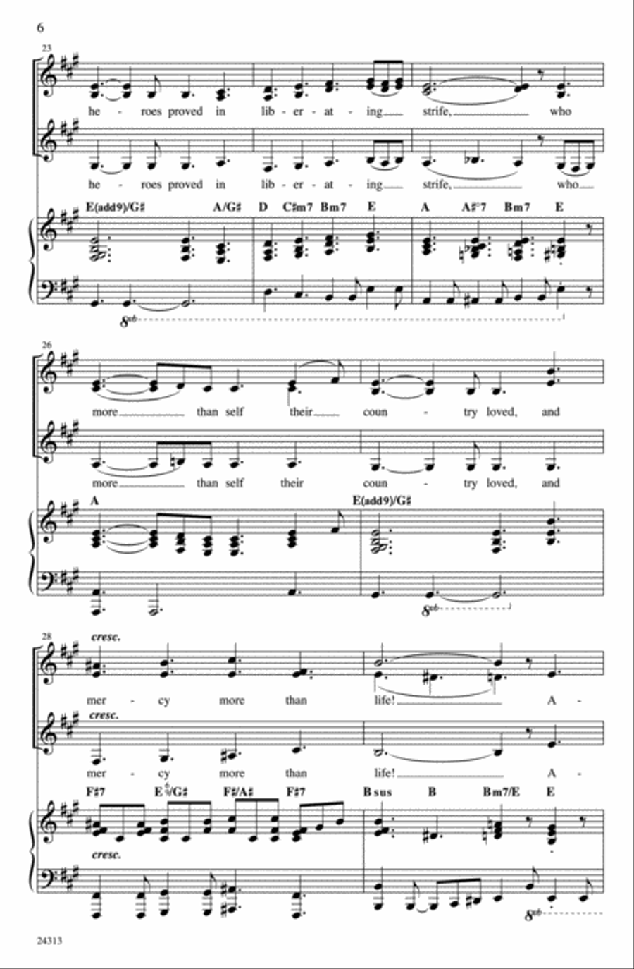 America, the Beautiful Women's Choir scores gallery preview page 6