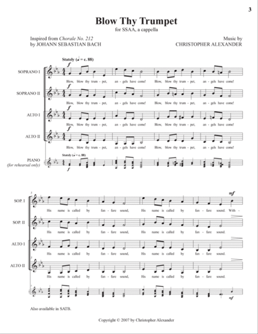 Blow Thy Trumpet (SSAA) SSAA scores gallery preview page 3