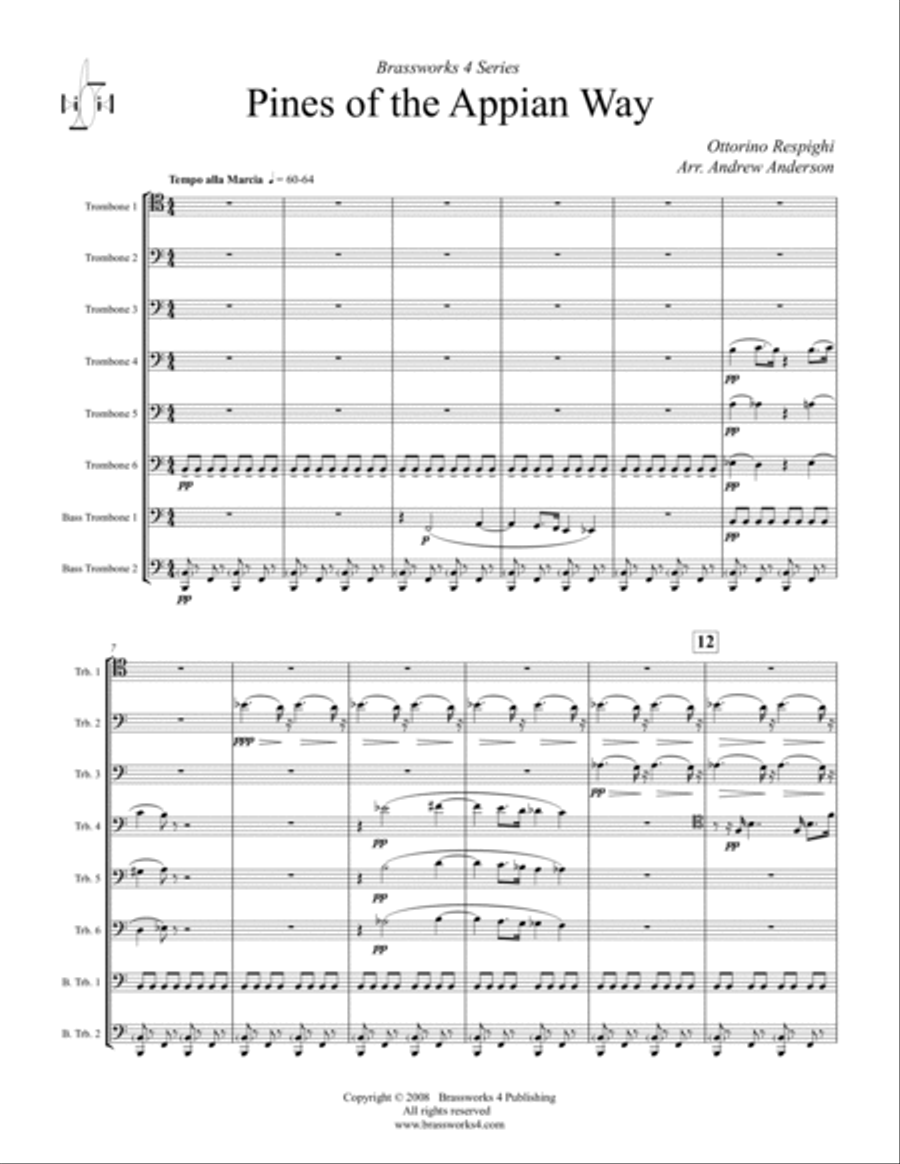 Pines of the Appian Way Bass Trombone scores gallery preview page 2