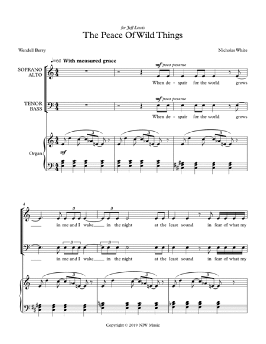 The Peace Of Wild Things 4-Part scores gallery preview page 3