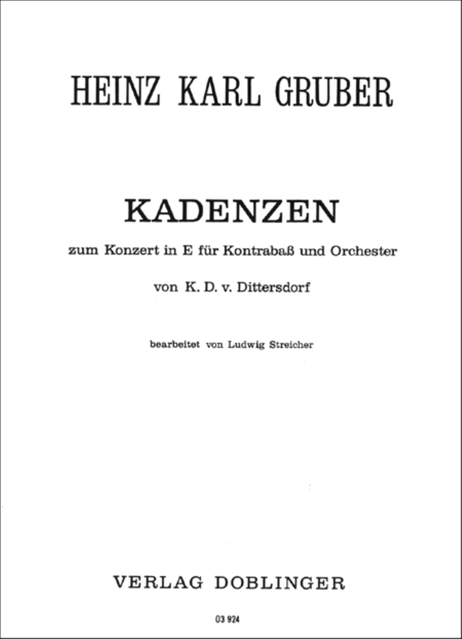 Kadenzen Double Bass scores gallery preview page 1