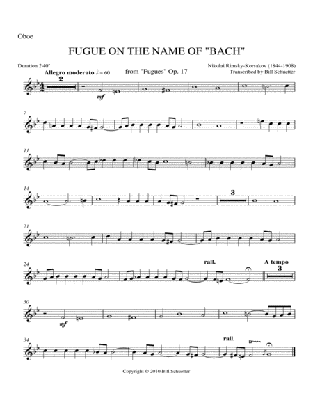 Fugue on the Name of Bach, Op. 17 image number null