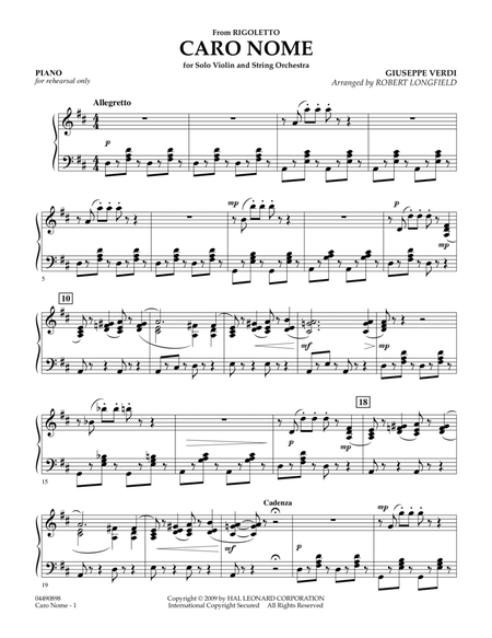 Caro Nome (from "Rigoletto") - Piano