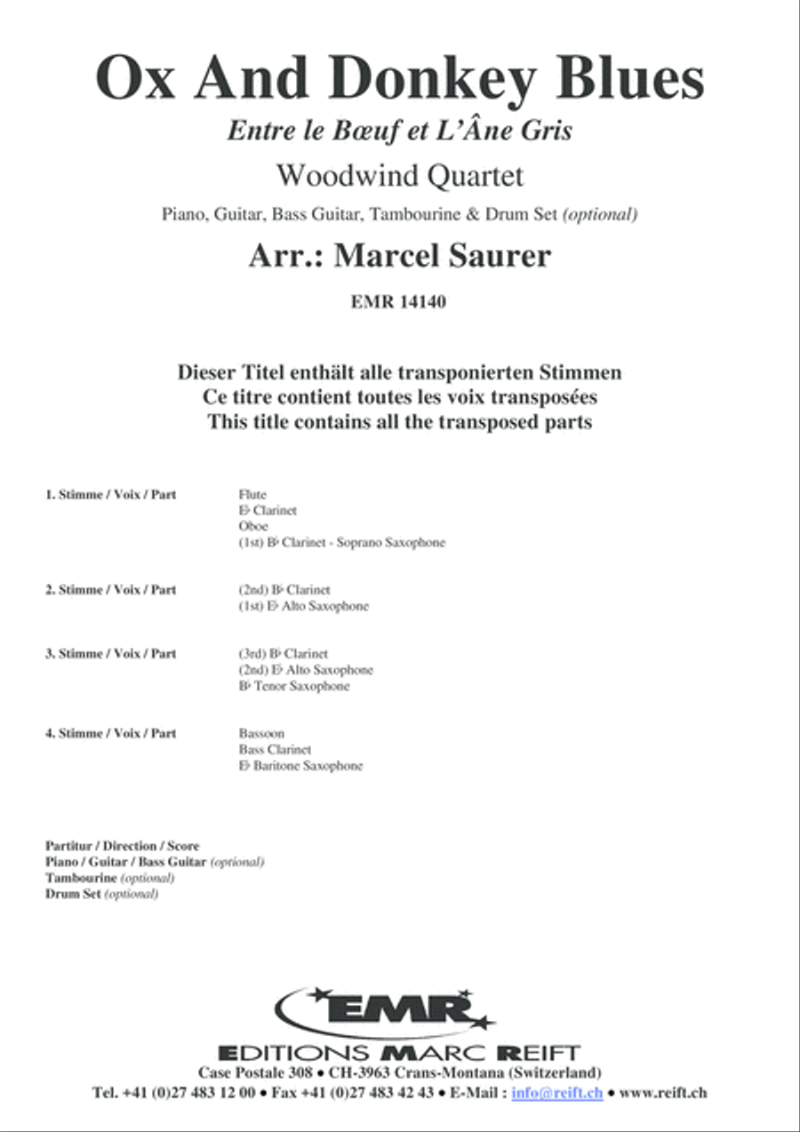 Ox And Donkey Blues Ox And Donkey Blues Woodwind Quartet scores gallery preview page 2