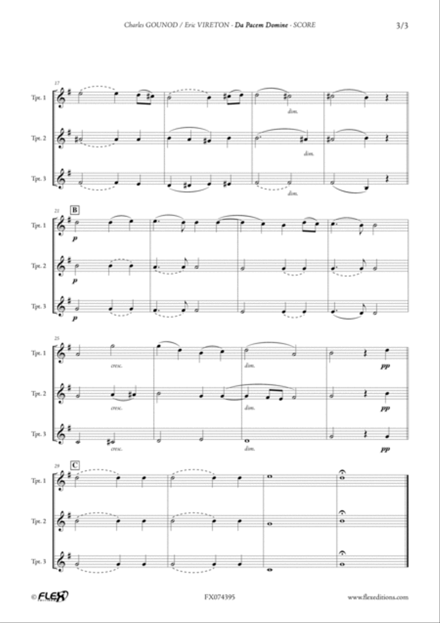 Da Pacem Domine Trumpet Trio scores gallery preview page 3