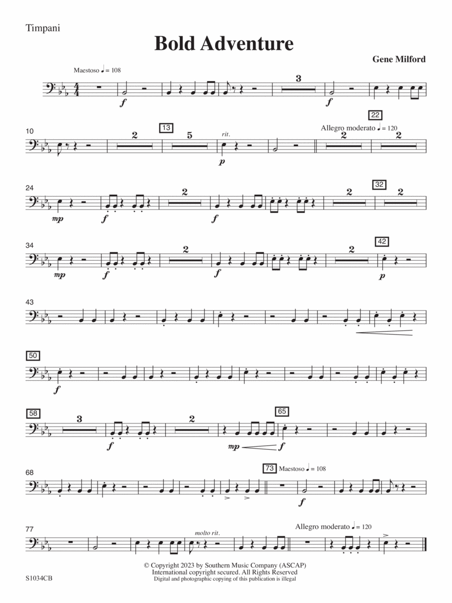 Bold Adventure - Timpani Concert Band scores gallery preview page 1