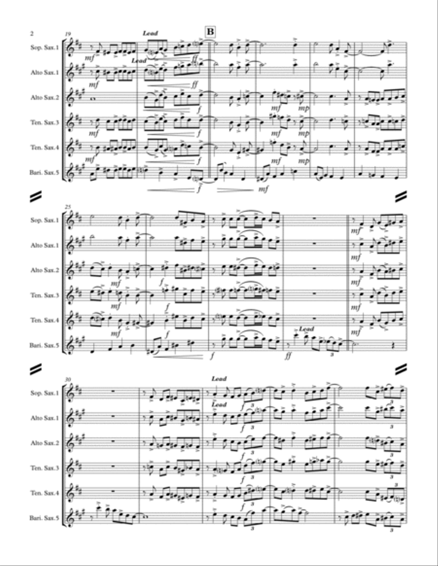 Don't Get Around Much Anymore Saxophone Quintet scores gallery preview page 3