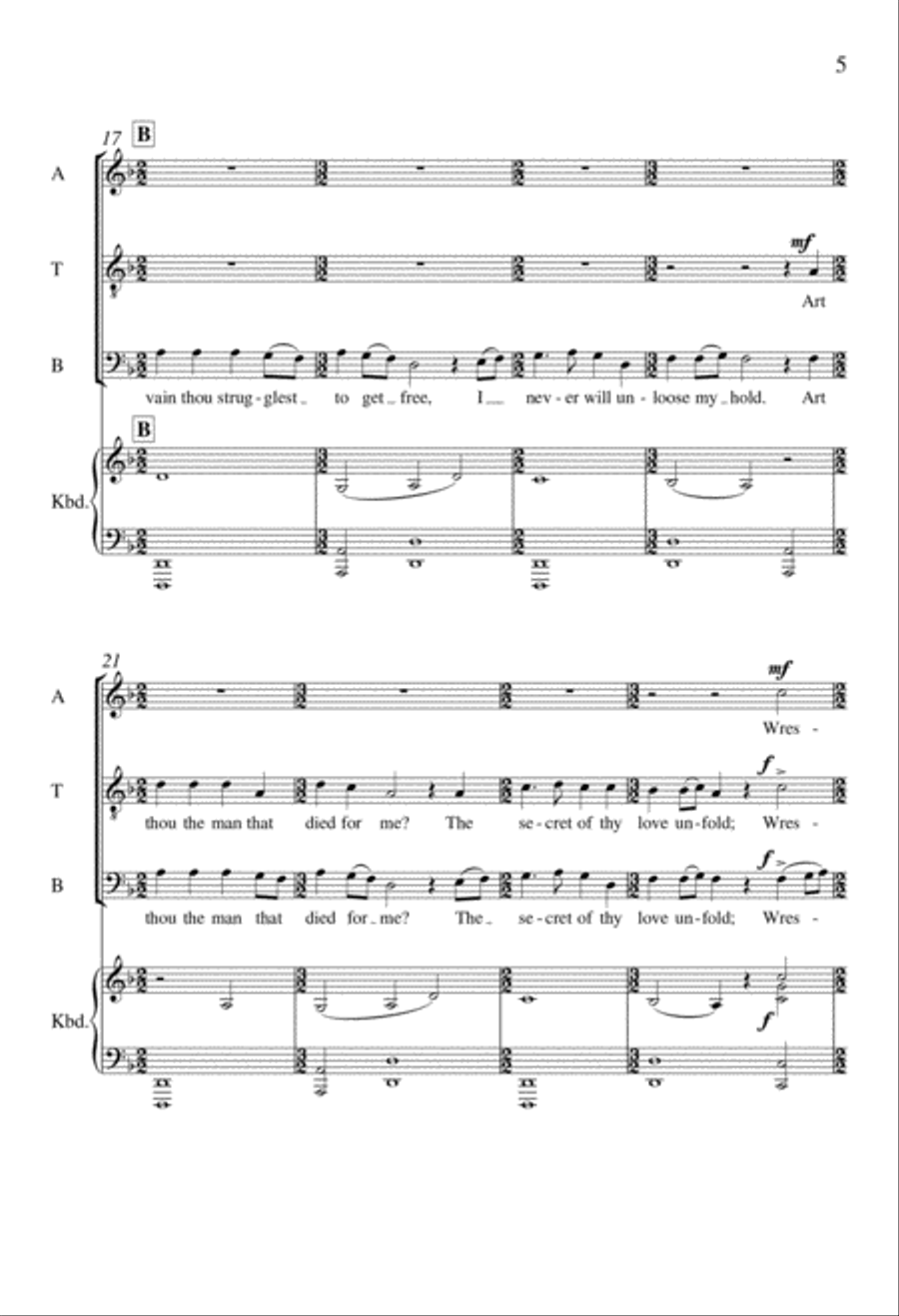 Come, O Thou Traveler Unknown 4-Part scores gallery preview page 5