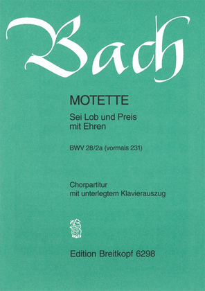 Book cover for Sei Lob und Preis mit Ehren BWV 231