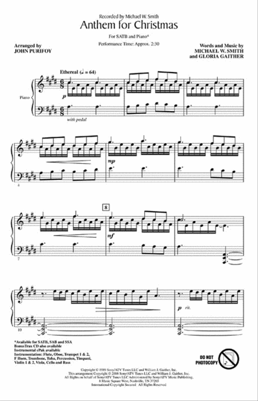 Anthem for Christmas 4-Part scores gallery preview page 2