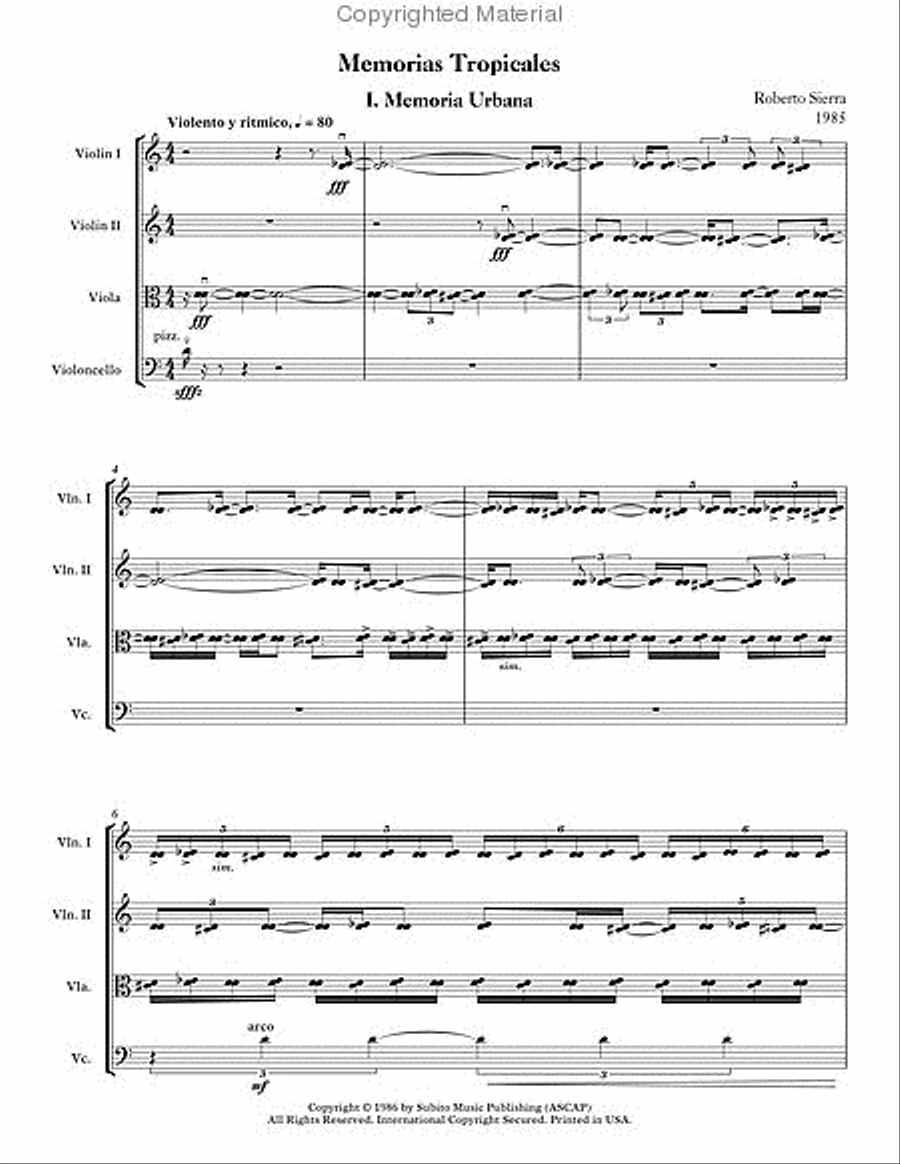 Memorias Tropicales Memorias Tropicales String Quartet scores gallery preview page 2