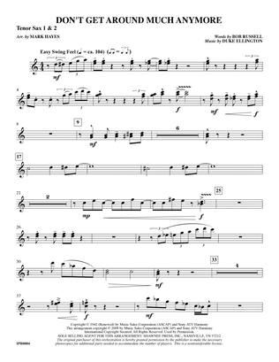 Don't Get Around Much Anymore (arr. Mark Hayes) - Tenor Sax 1 & 2