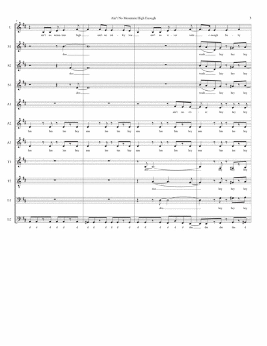 Ain't No Mountain High Enough Divisi scores gallery preview page 3