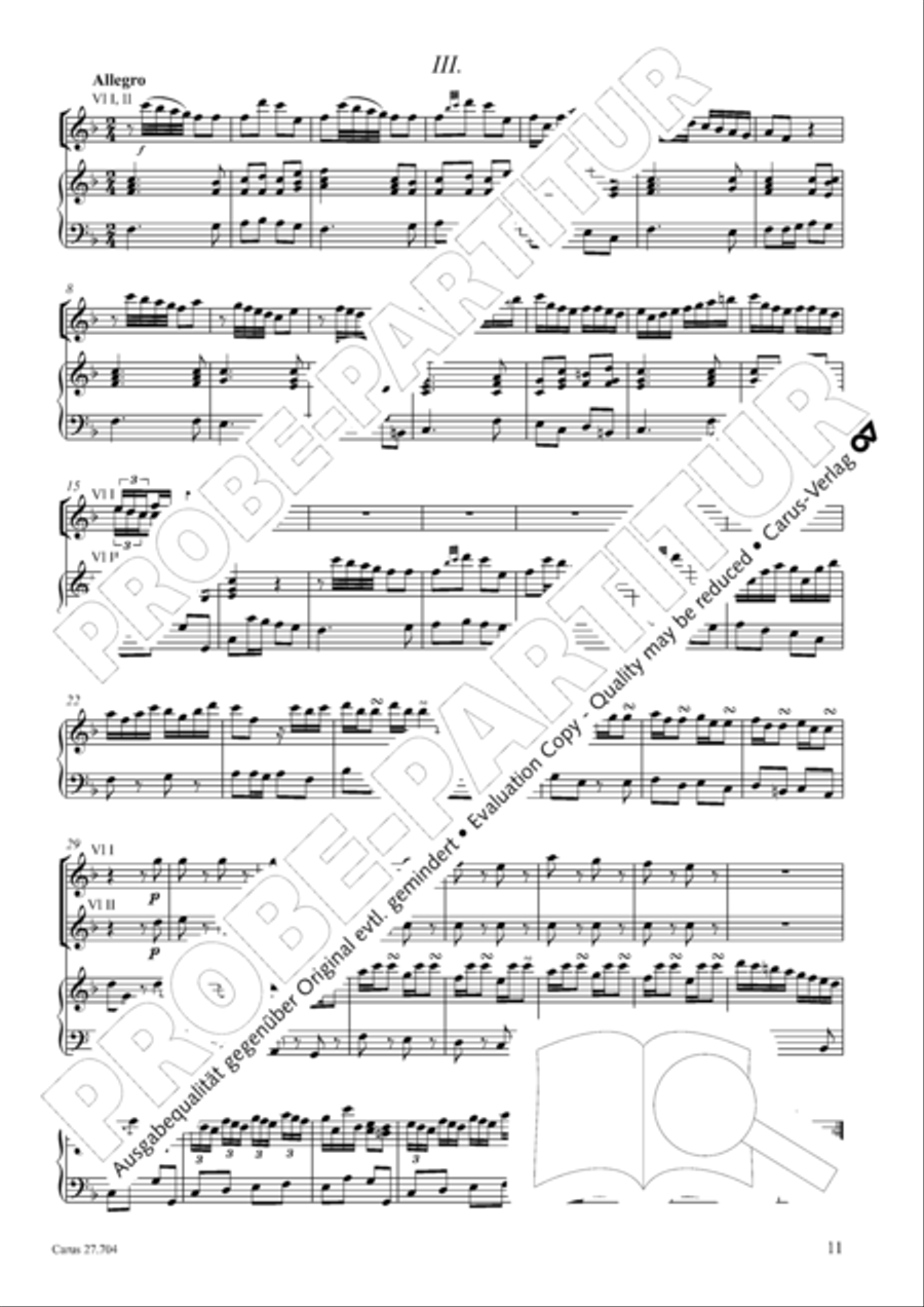 Concerto per il Clavi-Cembalo in F Violin scores gallery preview page 12